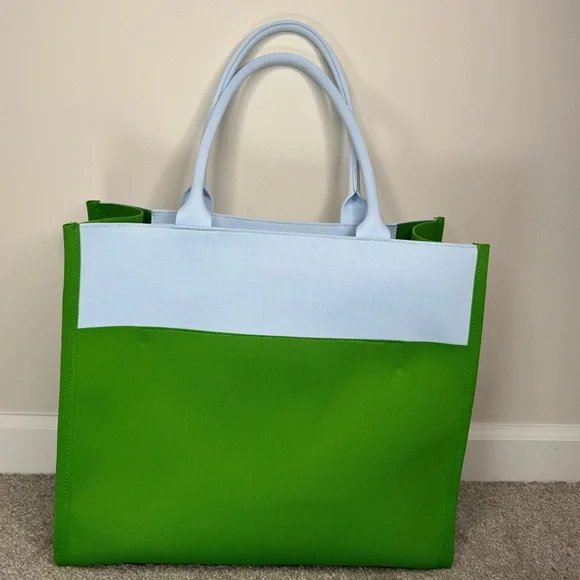 Kate Spade X Target Collaboration Colorblock Blue, Green Knit Tote w Coin Purse - Picture 6 of 8